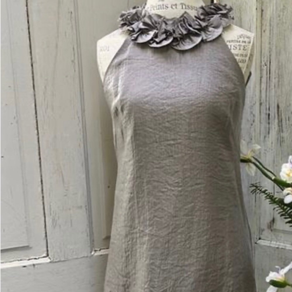 London Times Sz 10 Cocktail Dress Sleeveless Rose Platinum Sheen Dress …